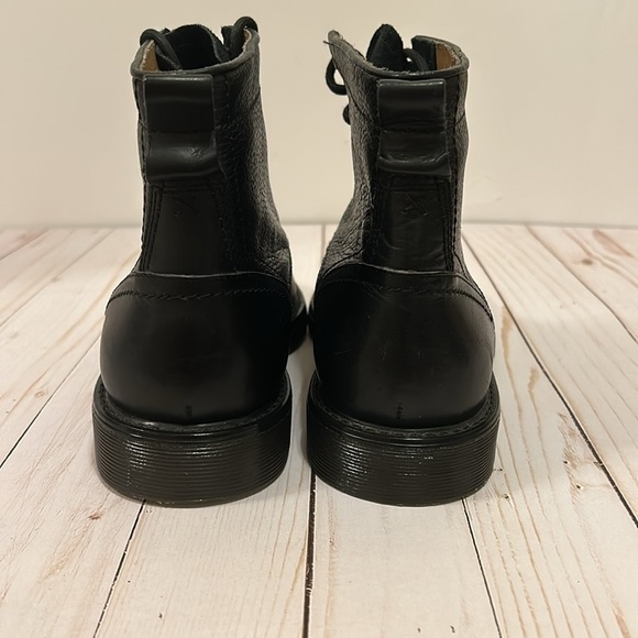 TOPMAN Black Leather Lace Up Chunky Heel Boot European size 40- US 9 Medium - Picture 5 of 9